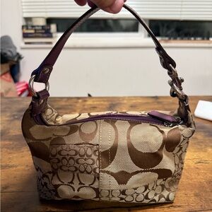 Coach Tan and Brown Shoulder Bag